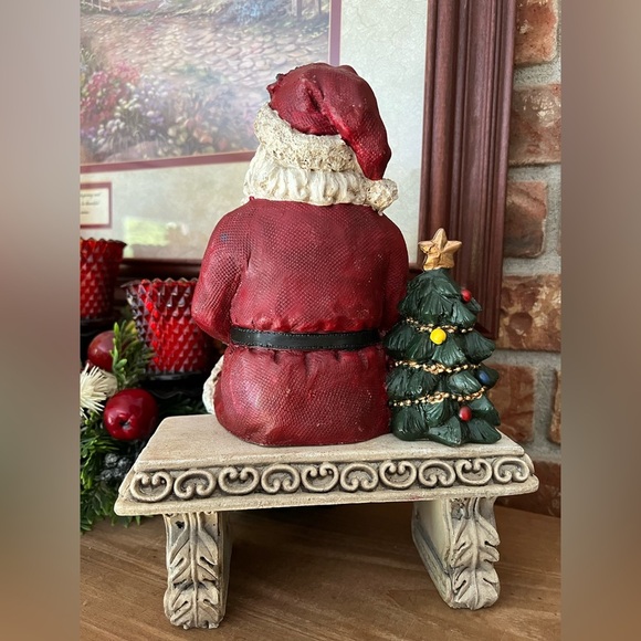 Rare Vintage 1984 2-pc Santa Clause and Stone Bench Decor‼️FINAL SALE - Picture 3 of 7